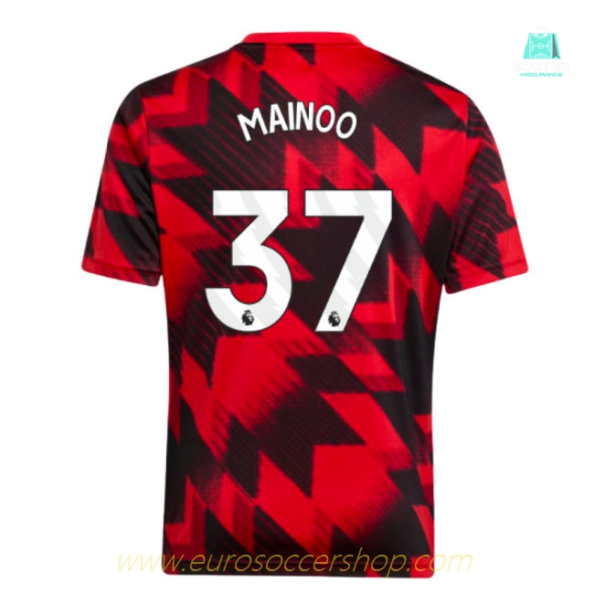 2025-2026 Man Utd Pre-Match Shirt (Red) - Kids (Mainoo 37)