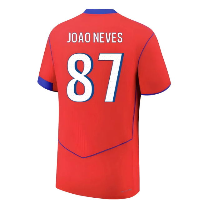 Joao Neves 87 PSG Soccer Club Collectible Third Unique Shirt