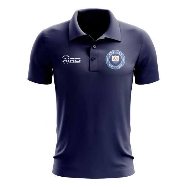 Premium-Quality Premium-Quality Anguilla Football Polo Shirt (Navy)