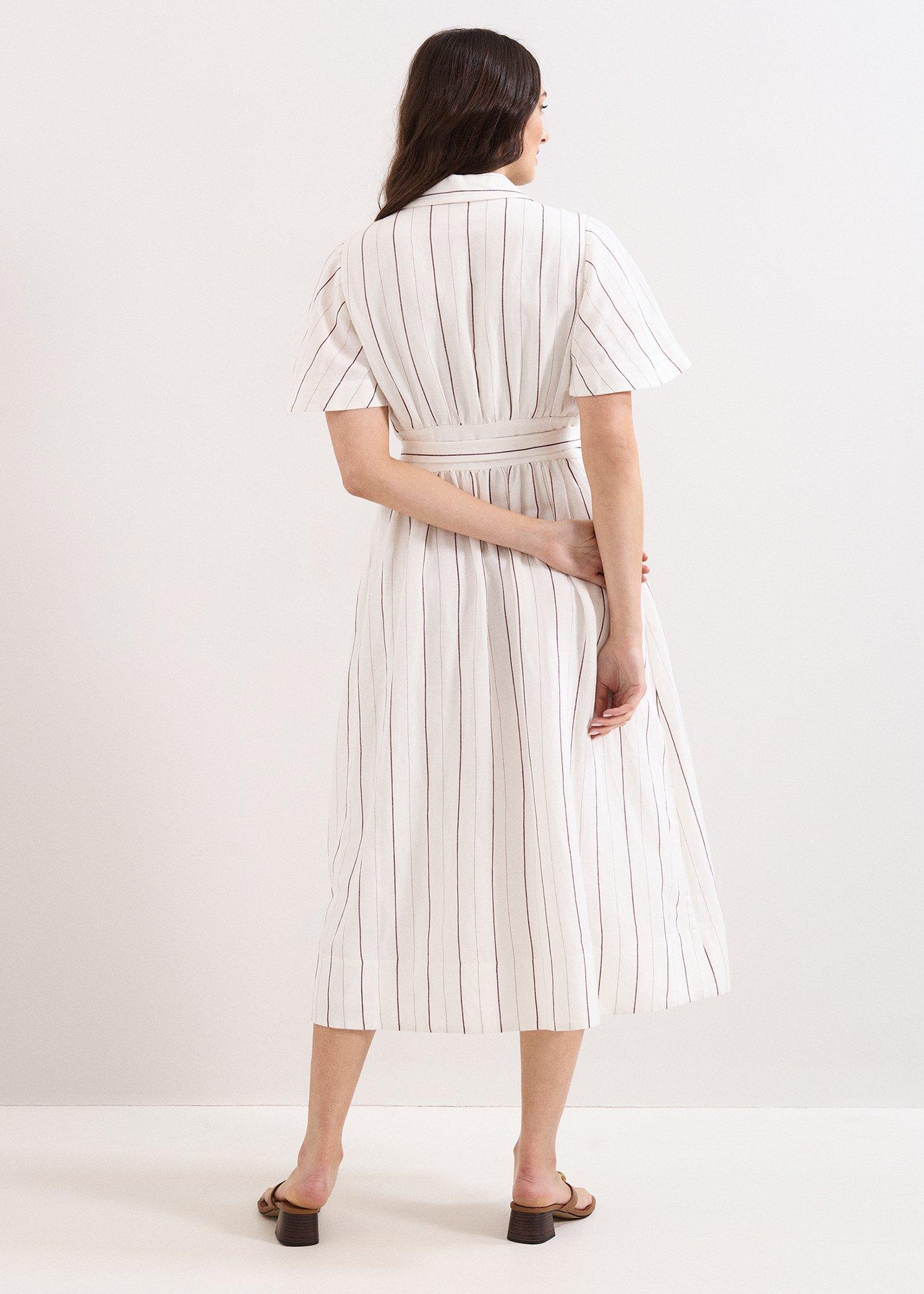 Marielle White Stripe Shirt Dress