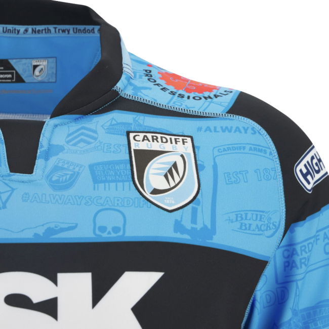Official Genuine 2025-2026 Cardiff Blues Home Poly Rugby Shirt (Kids)