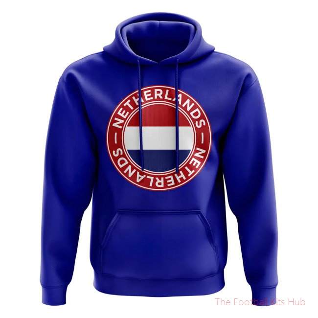 Men Netherlands Football Badge Hoodie (Royal) UEFA Euro