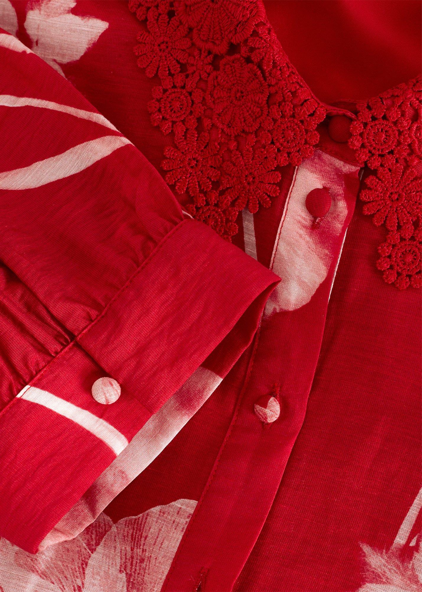 Petite Delphine Red Floral Dress