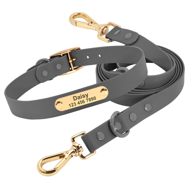 French Bulldog Custom Engraved French Bulldog Collar Leash Set (wj72) Practical Dog Gear
