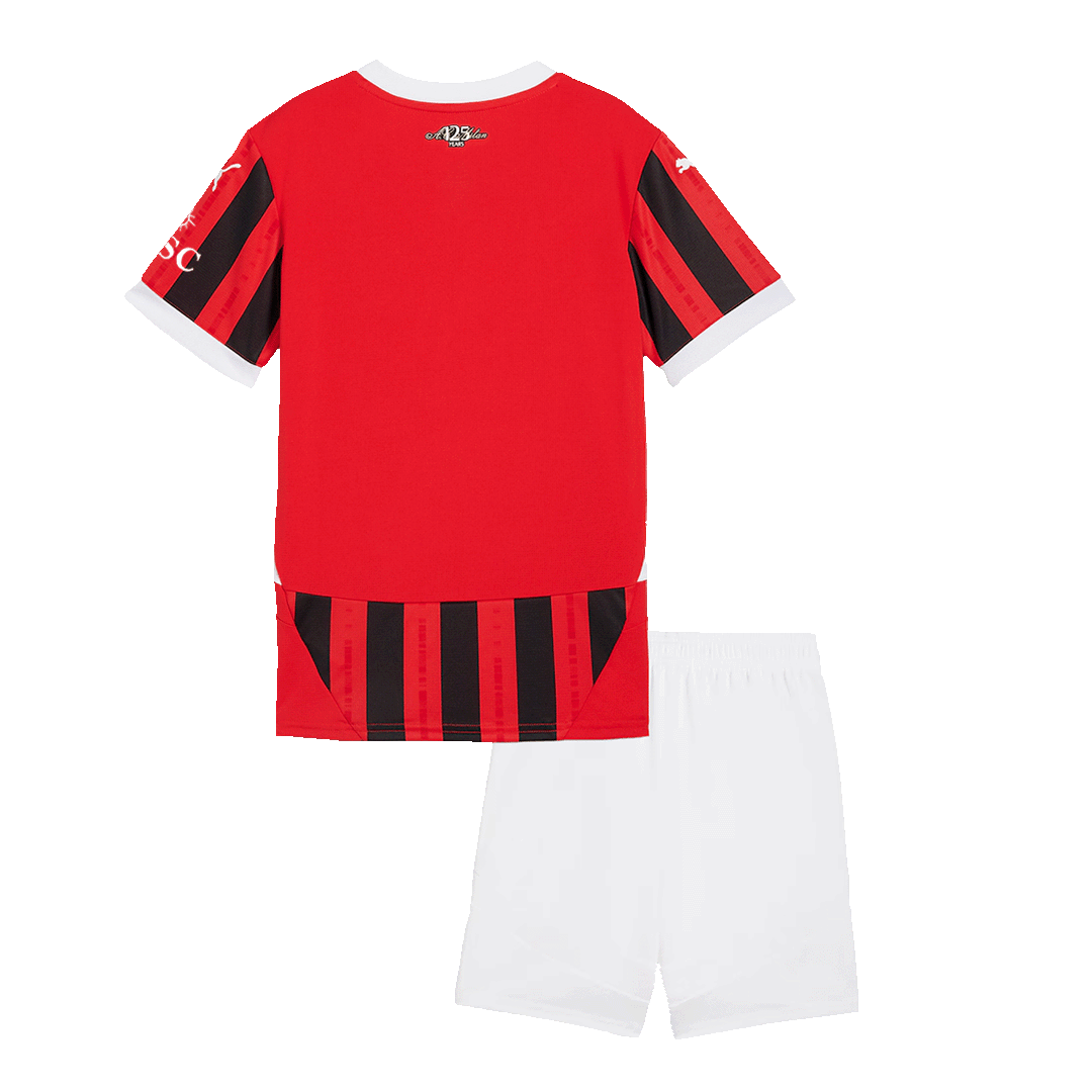 Kid's AC Milan Home Soccer Jersey Kit(Jersey+Shorts) 2024/25Authentic