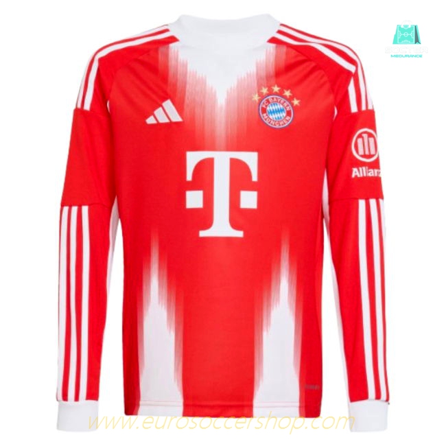 2025-2026 Bayern Munich Long Sleeve Home Shirt (Kids) (Lewandowski 9)