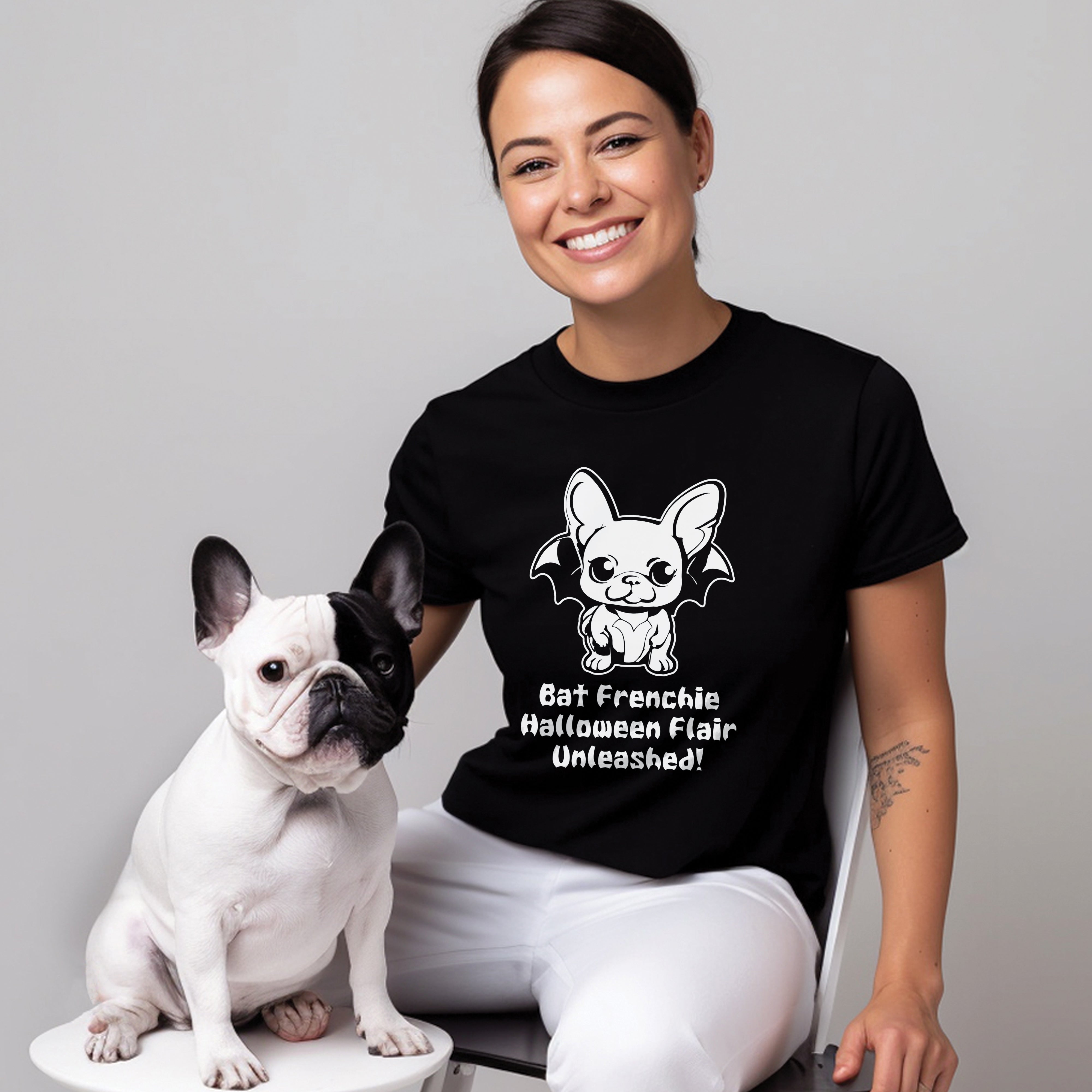 Trendy Bat-inspired Frenchie Halloween - Unisex T-shirt for French