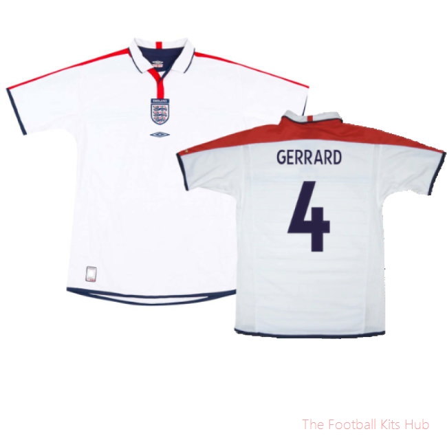 England 2003-05 Home Shirt (XL) (Mint) (Gerrard 4)