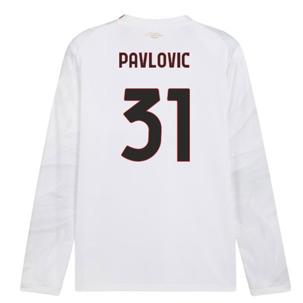2026-2027 AC Milan Long Sleeve Away Shirt (Pavlovic 31)