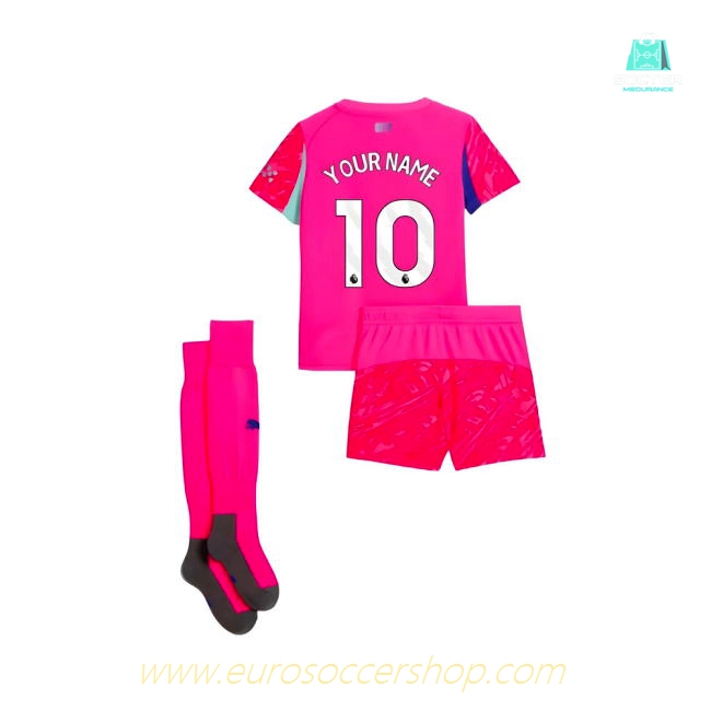 2025-2026 Man City Home Goalkeeper Mini Kit (Pink) (Your Name)