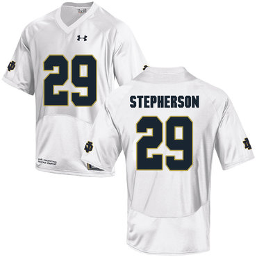Men's Notre Dame ND White 2024 college football Kevin Stepherson #29