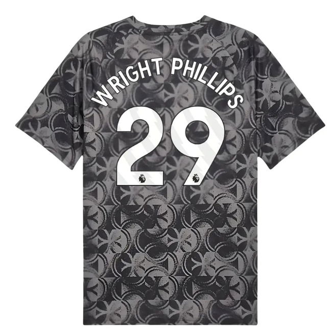 2025-2026 Man City Warm Up Jersey (Black) (Wright Phillips 29) (Mat...