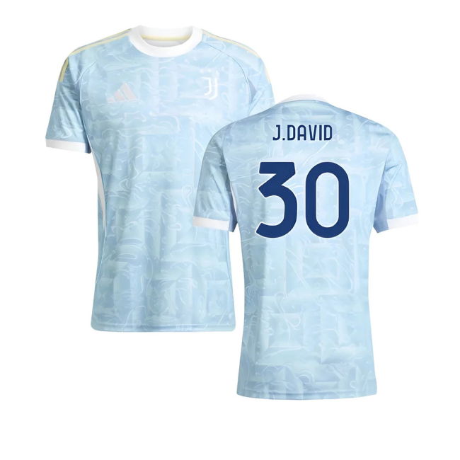 2025-2026 Juve Away Classic Shirt (J.David 30) Stretch Fabric