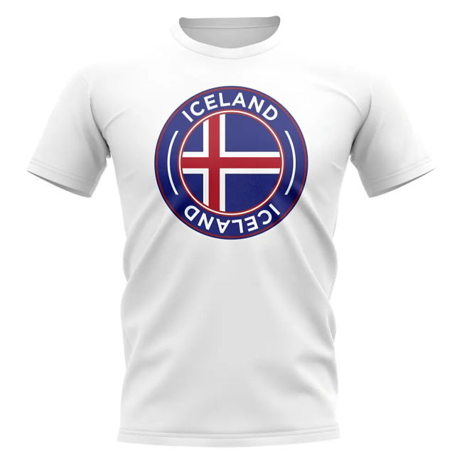 Iceland Football Badge T-Shirt (White) Worldcup Performance