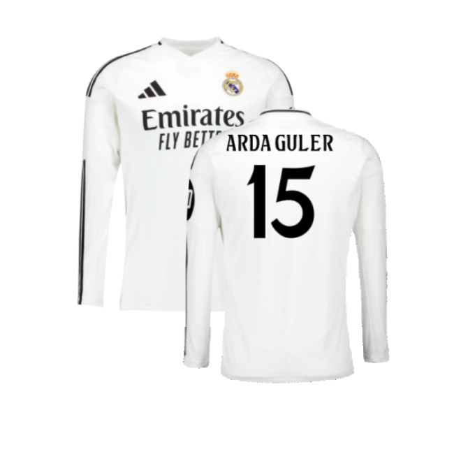2024-2025 Madrid Real Madrid Long Sleeve Home Kit Shirt (Arda Guler 15)