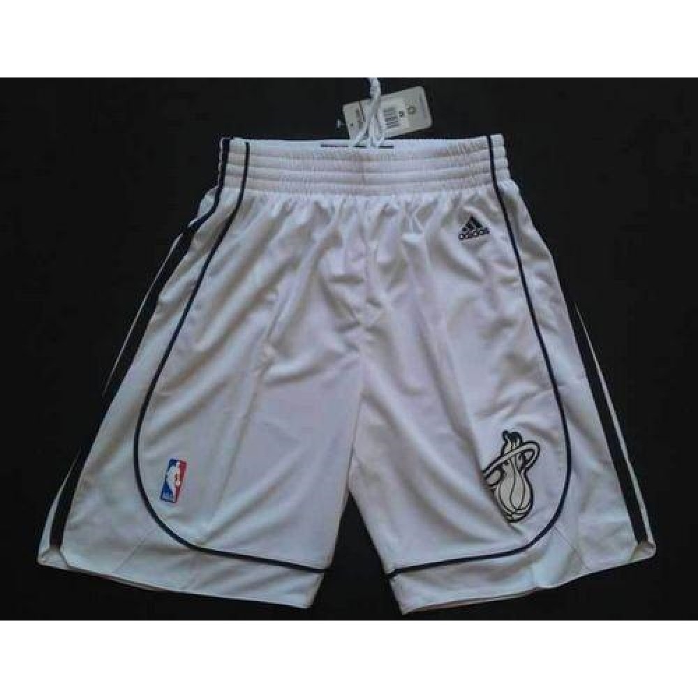 Miami Heat White On White NBA Shorts