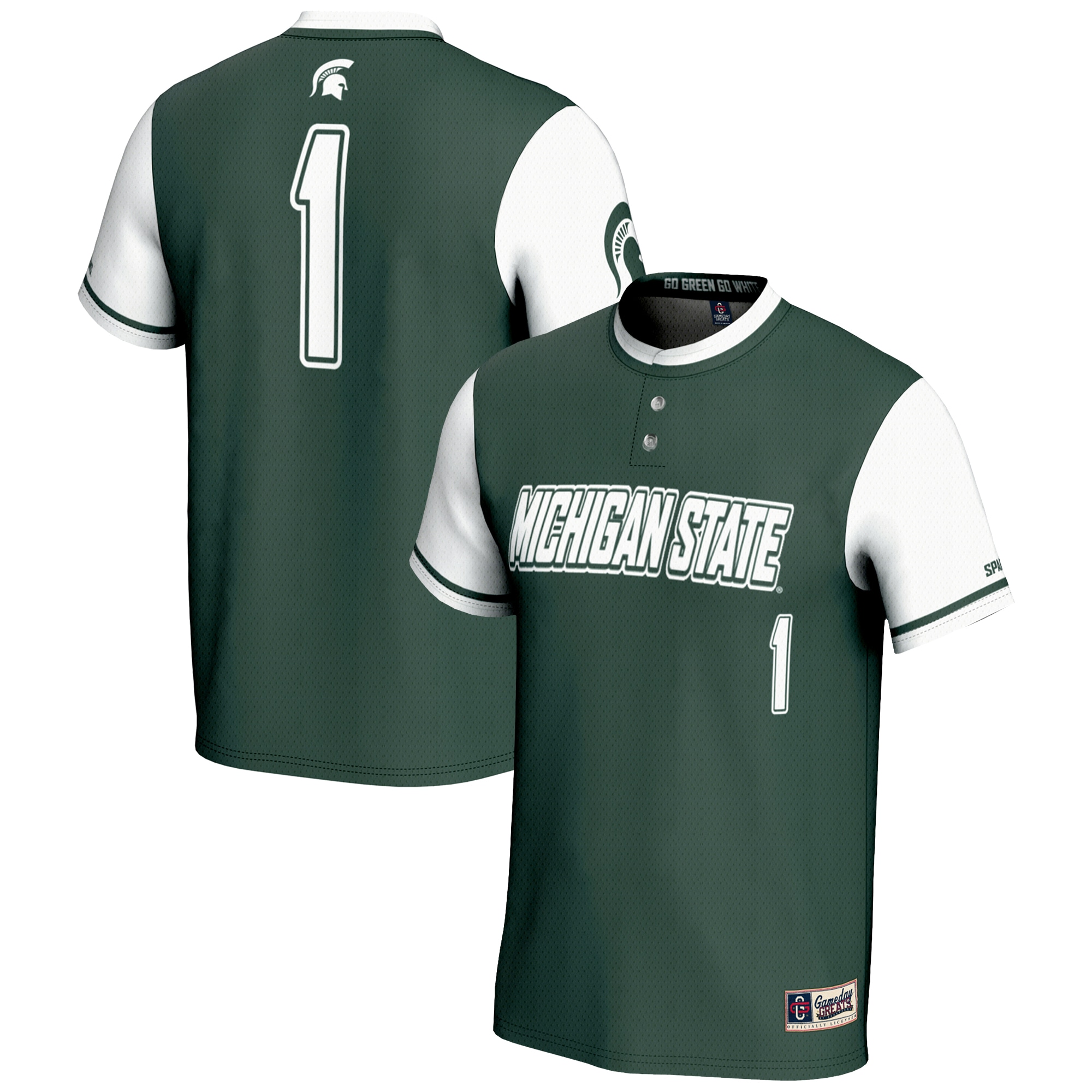 [NJP] Michigan State Spartans GameDay Greats Youth Lightweight Softball Jersey - Green