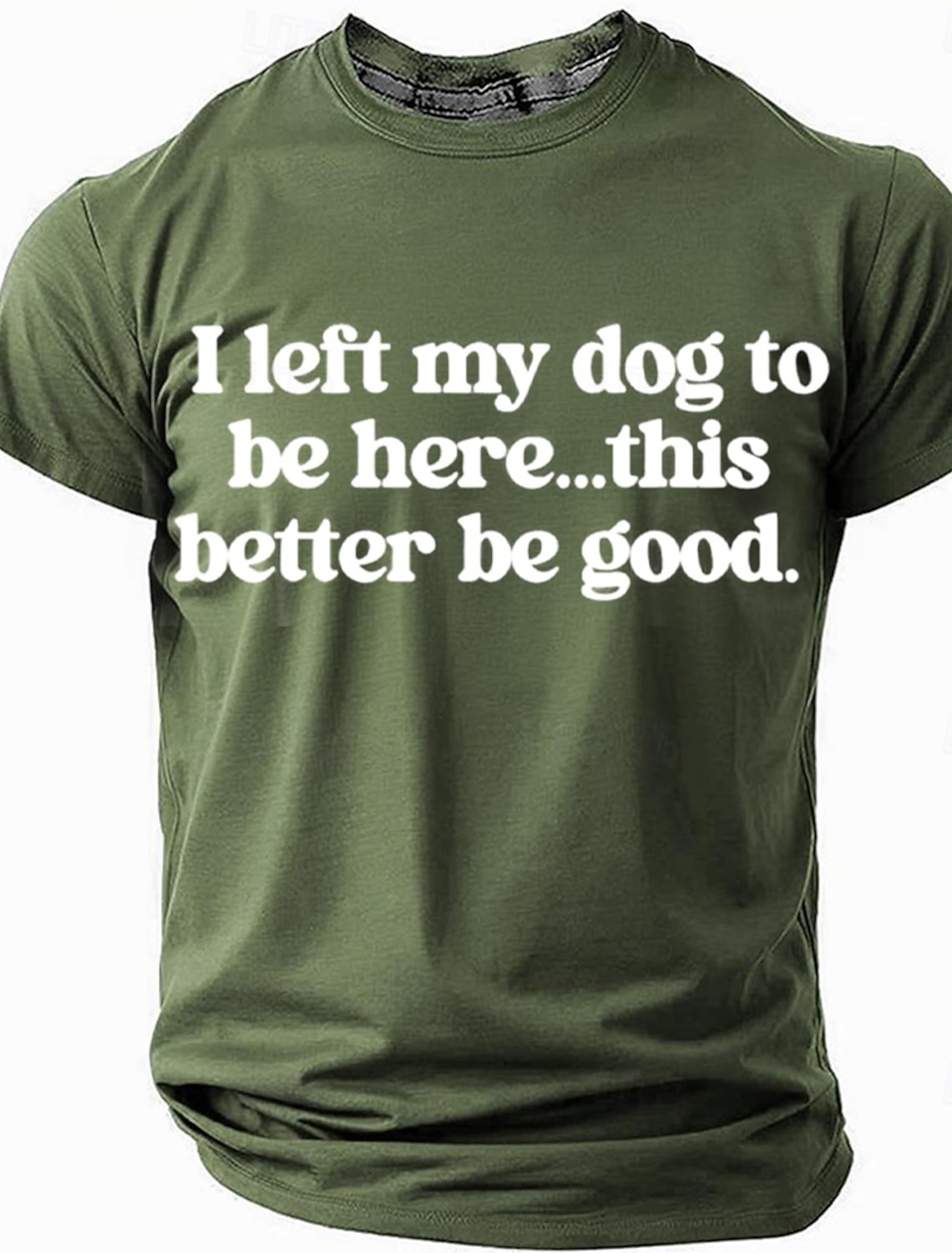Mens Funny T-Shirt: 'I Left My Dog To Be Here...This Better Be Good' Graphic Short Sleeve Lifestyle Tee