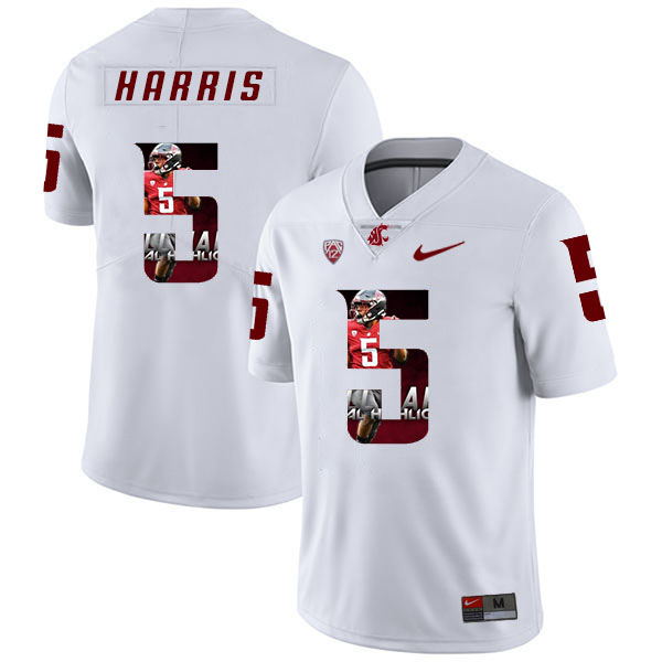 Men's None White 2024 comfortable Travell Harris #5 game jersey Jersey