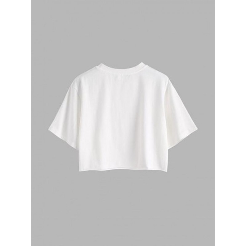 Sea Waves Graphic Cropped Tee RE9726