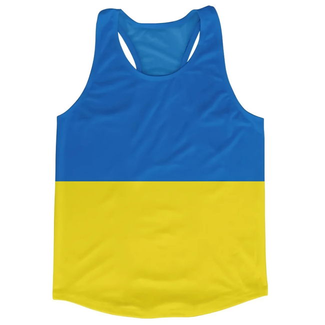 Athletic Ukraine Flag Running Vest Player National Kit National