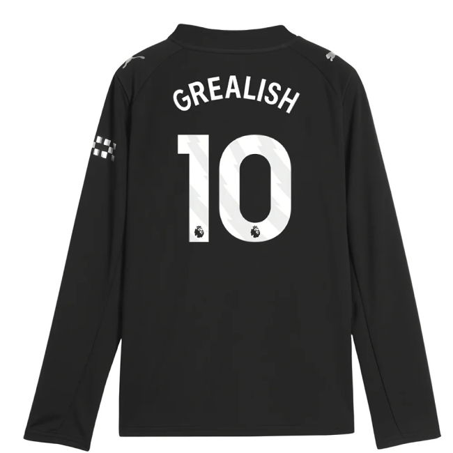 classic 2025-2026 Man City Long Sleeve Away Shirt (Kids) (Grealish 10)