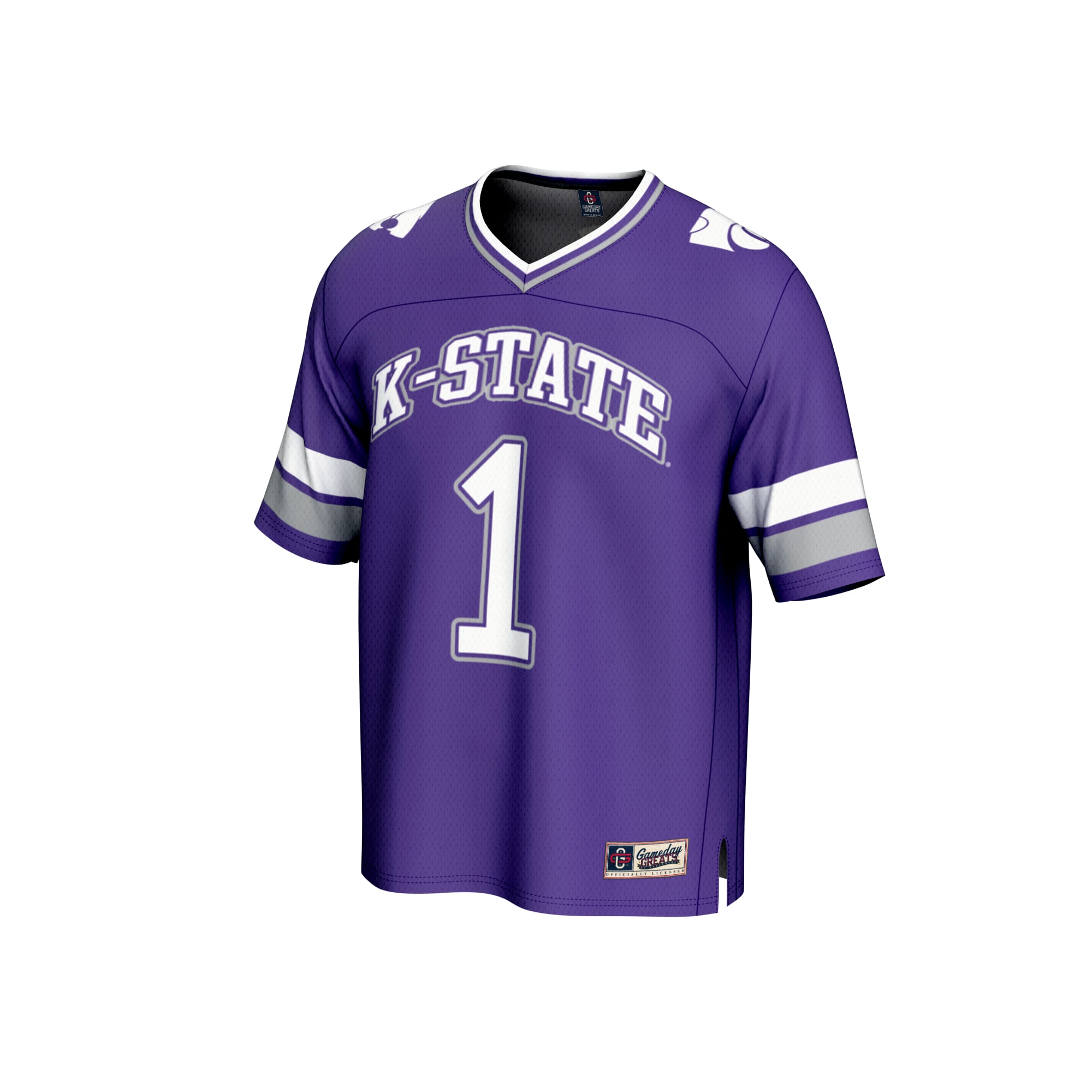 #1 Purple Kansas State Wildcats Lightweight Collegiate Football Fashion Jersey
