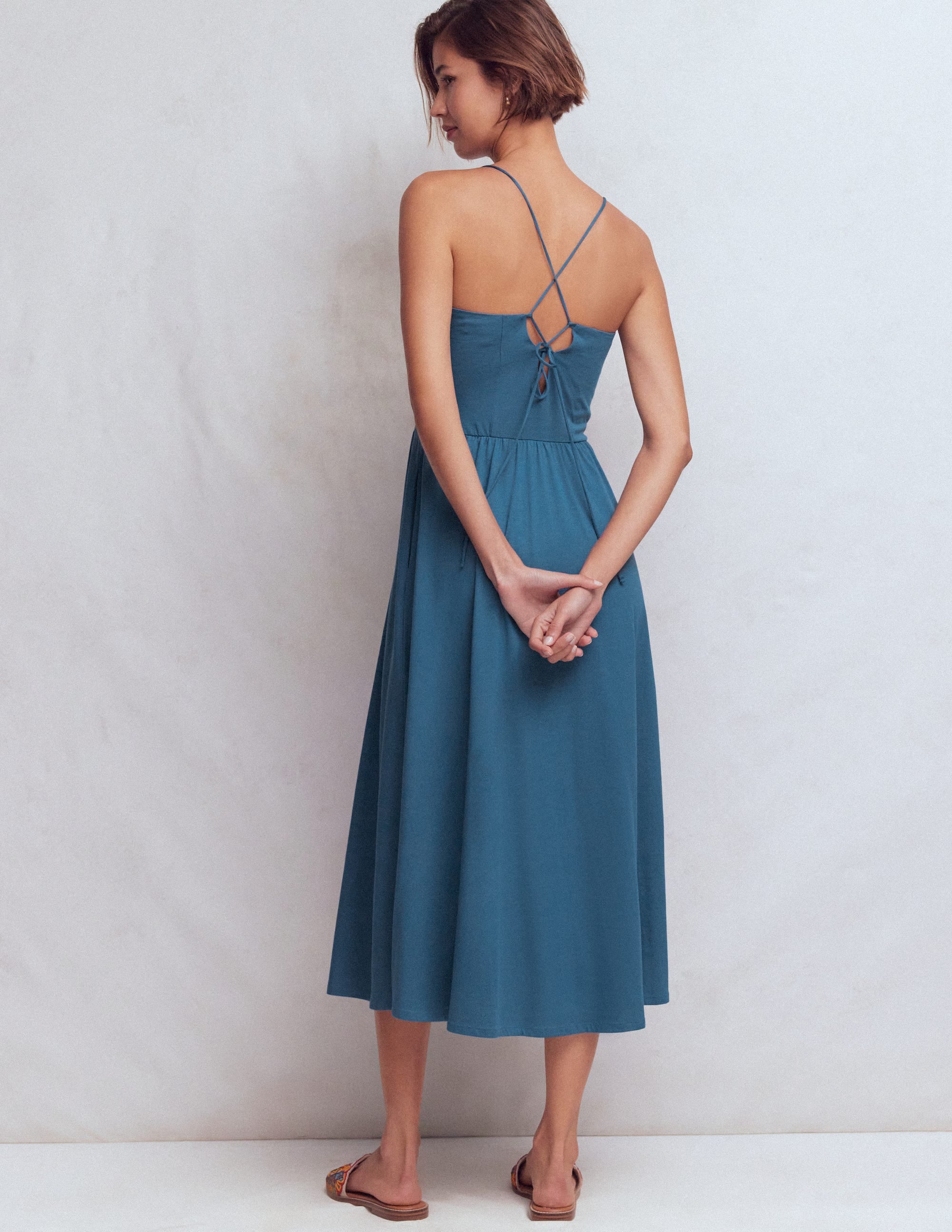 Cross Back Jersey Dress