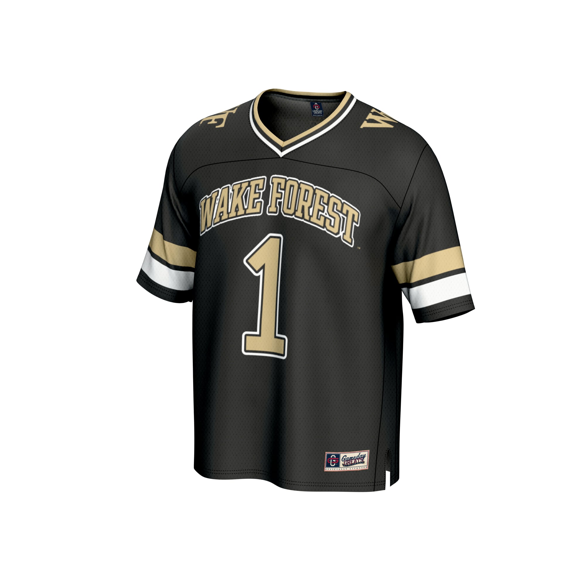 Youth #1 Black Wake Forest Demon Deacons Collegiate Football Fashion Jersey