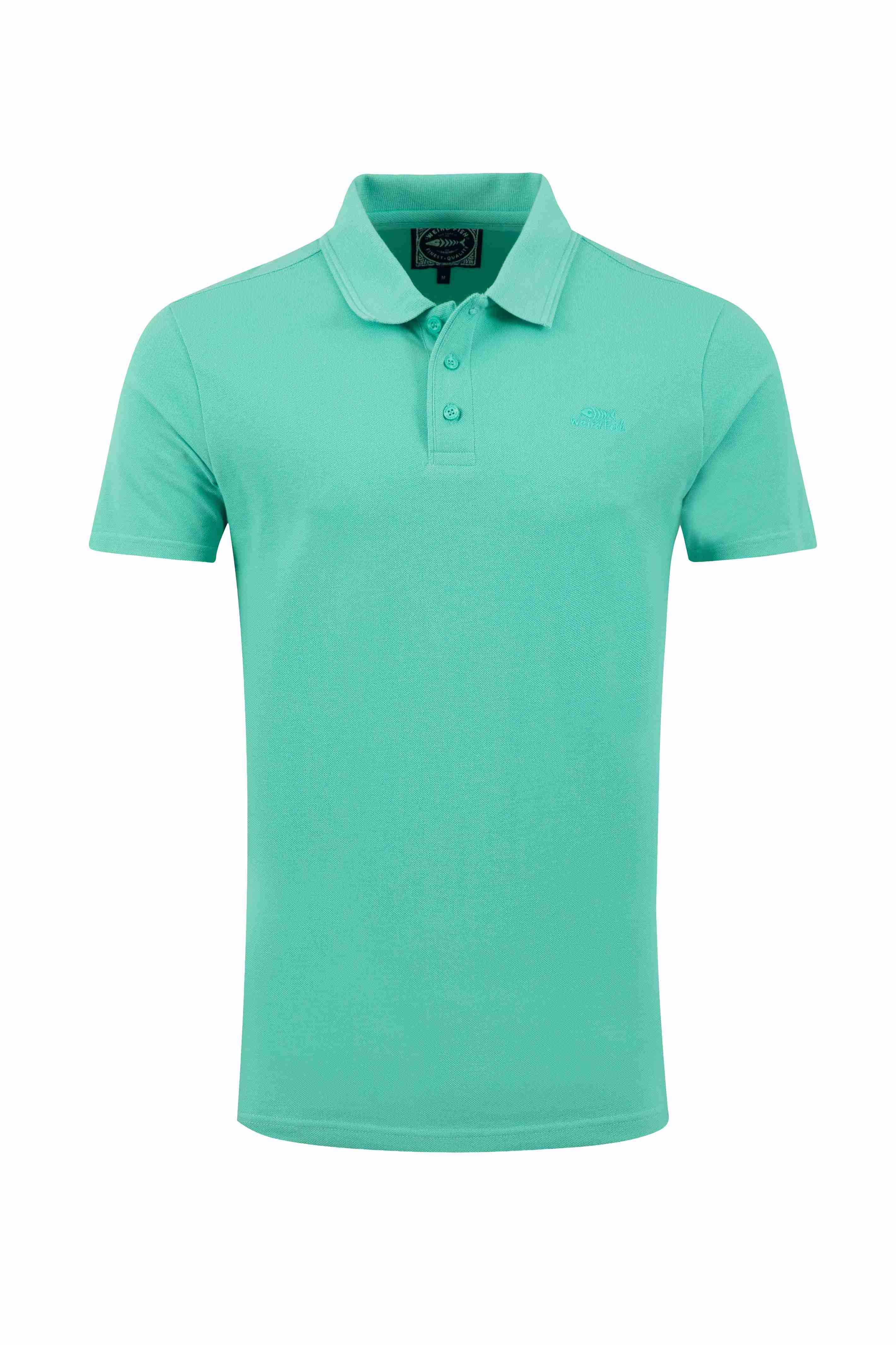 Giles Pique Polo Shirt Aqua Marine