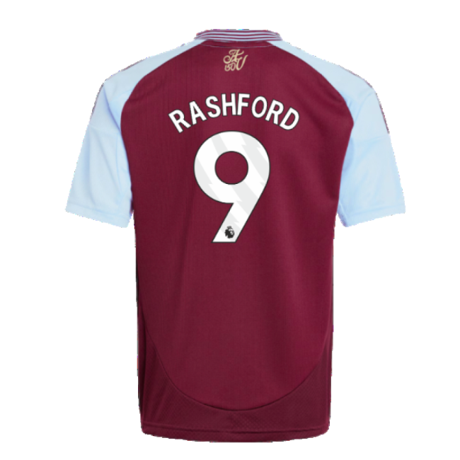 Official 2024-2025 Aston Villa Home Shirt Kids Rashford 9