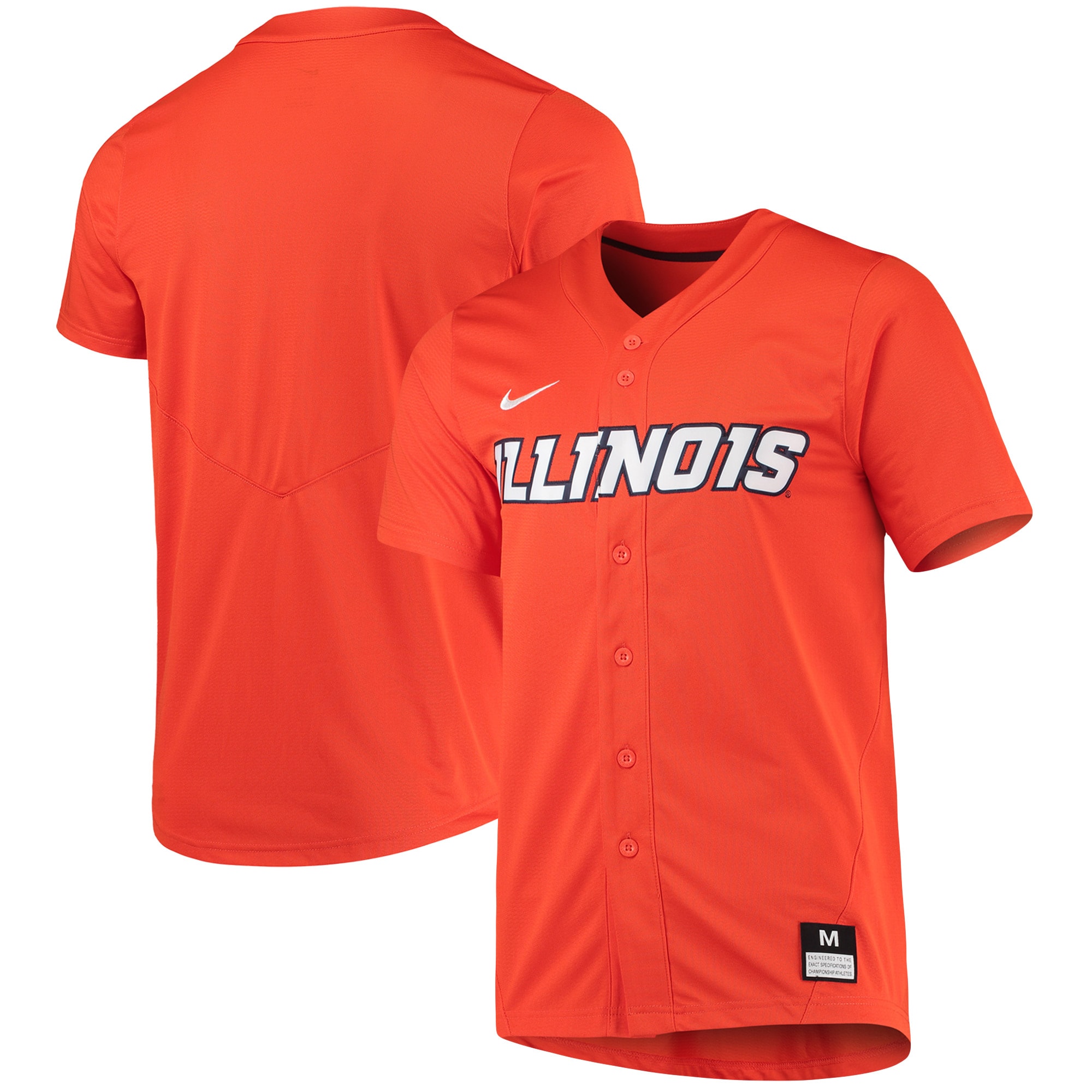 [NJP] Illinois Fighting Illini Replica Baseball Jersey - Orange