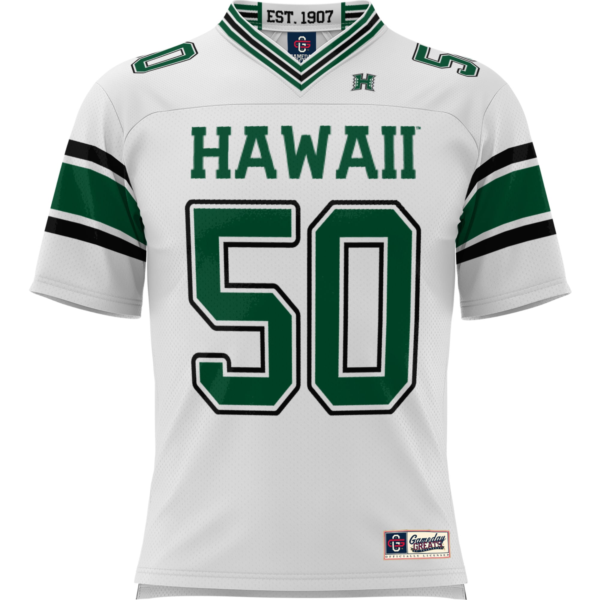 #50 Hawaii Rainbow Warriors GameDay Greats Youth Football Jersey - White