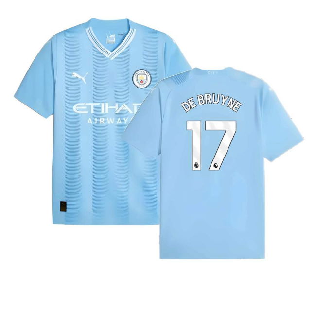 2023-20 Man City Home Soccer Jersey DE BRUYNE (17) M S