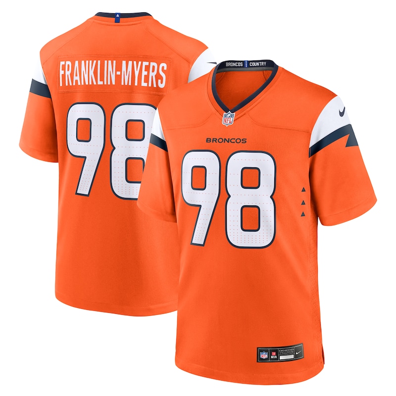 None John Franklin-Myers Team Captain DEN Broncos Professional Jersey