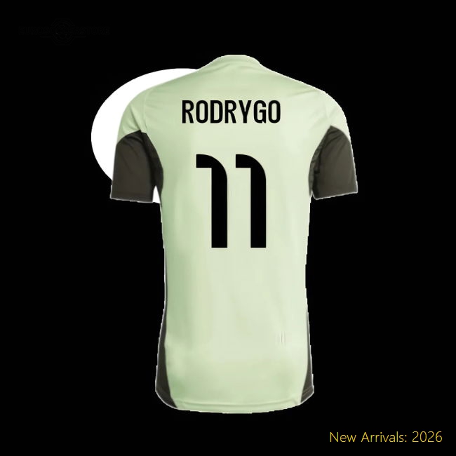 2025-2026 Real Madrid Training Tee (Almost Lime) - Kids (Rodrygo 11)
