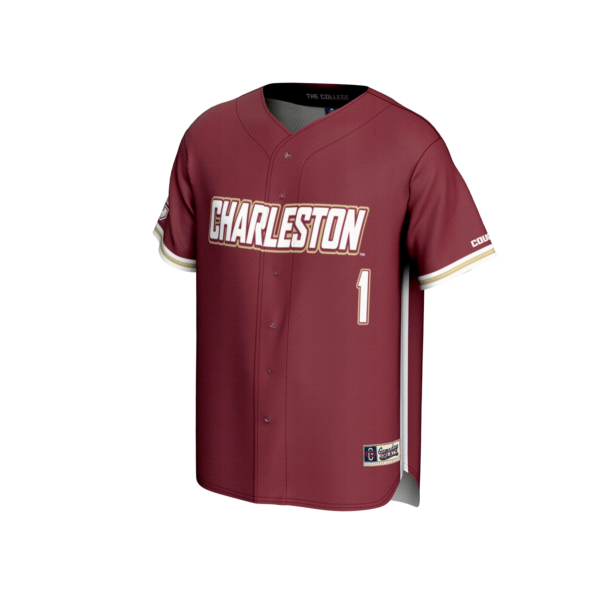 #1 Charleston Cougars GameDay Greats Youth Lightweight Baseball Fashion Jersey - Maroon