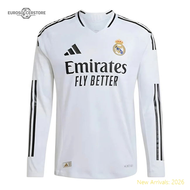 Elite 2024-2025 Real Madrid Authentic Long Sleeve Home Jersey