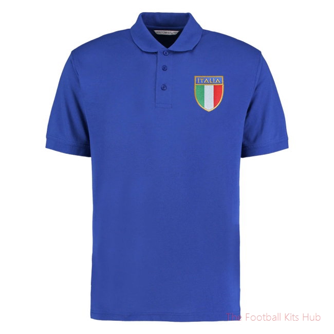 Italy National Team Embroidered Polo Shirt (Royal Blue)