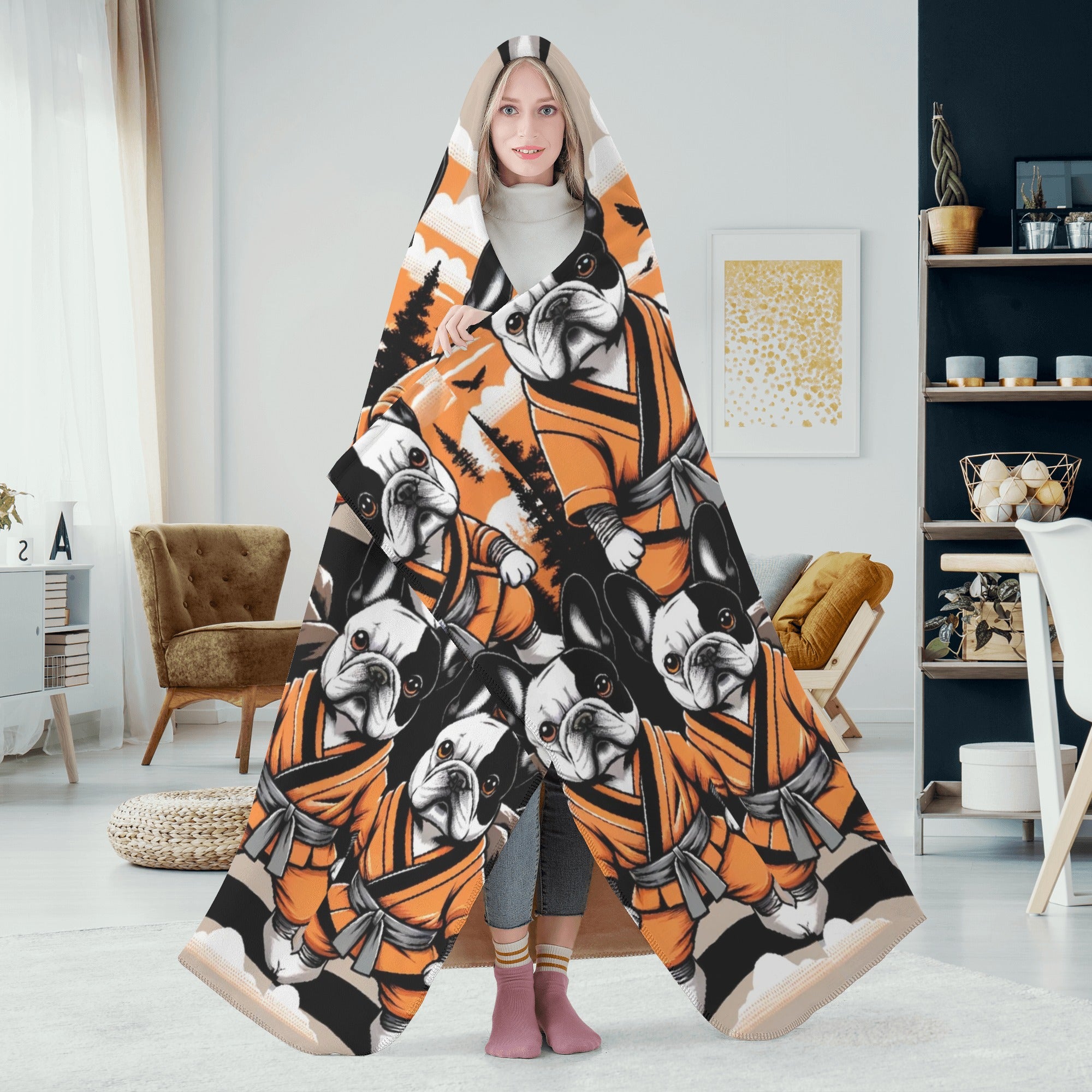 French Bulldog Maxima Hooded Blanket Practical Pet Supply