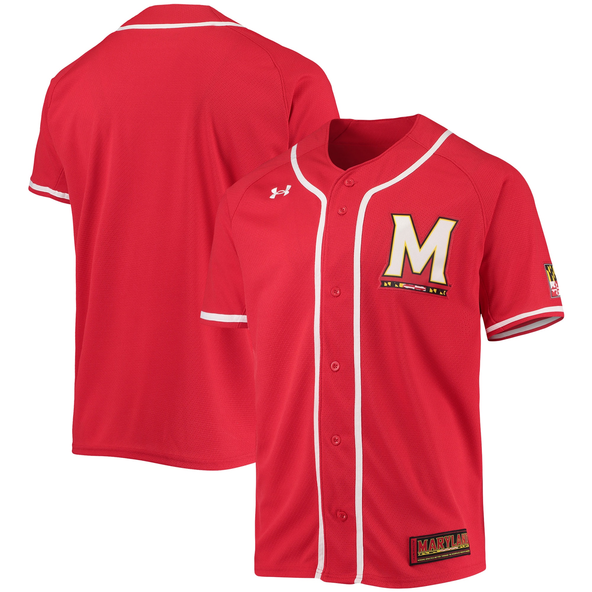 [NJP] Maryland Terrapins Replica Baseball Jersey - Red