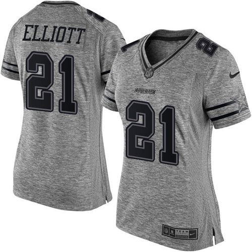 NFL DAL Cowboys #21 Ezekiel Elliott Gray Limited Jersey - High Quality