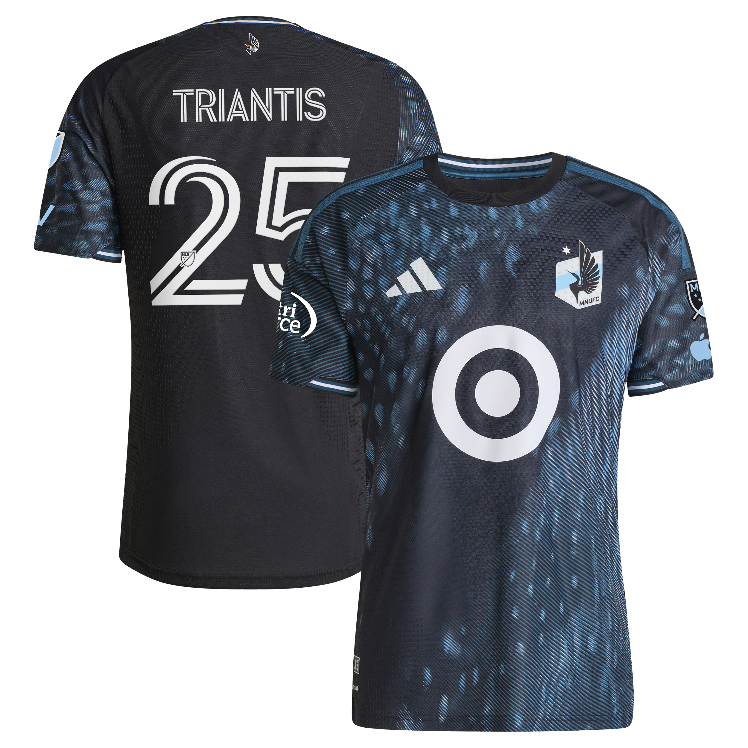 [LK] Nectarios Triantis Minnesota United FC 2026 The Decade Kit On-Field Authentic Patch Jersey - Black