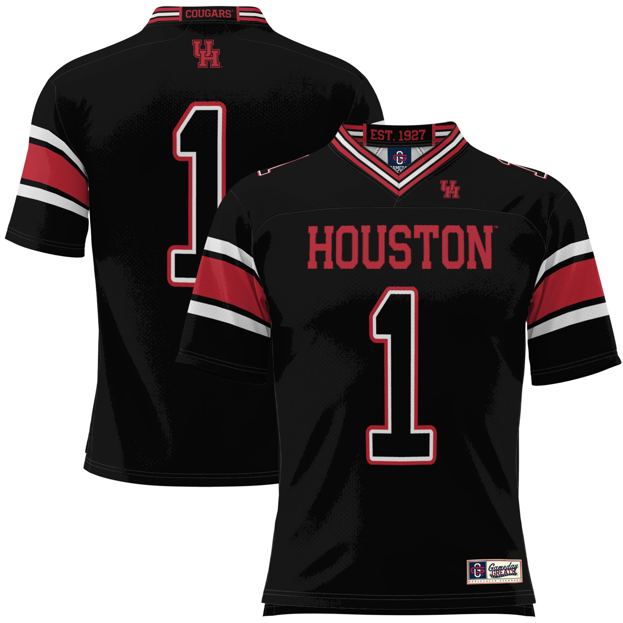 #1 Houston Cougars GameDay Greats Youth Football Jersey - Black