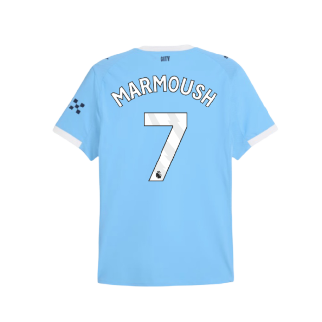 2025-2026 Man City Authentic Home Shirt (Marmoush 7)