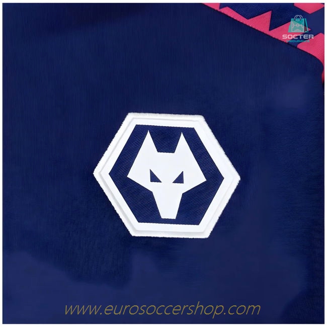 2024-2025 Wolves Pre Match 1/4 Zip Top (Blue/Pink)