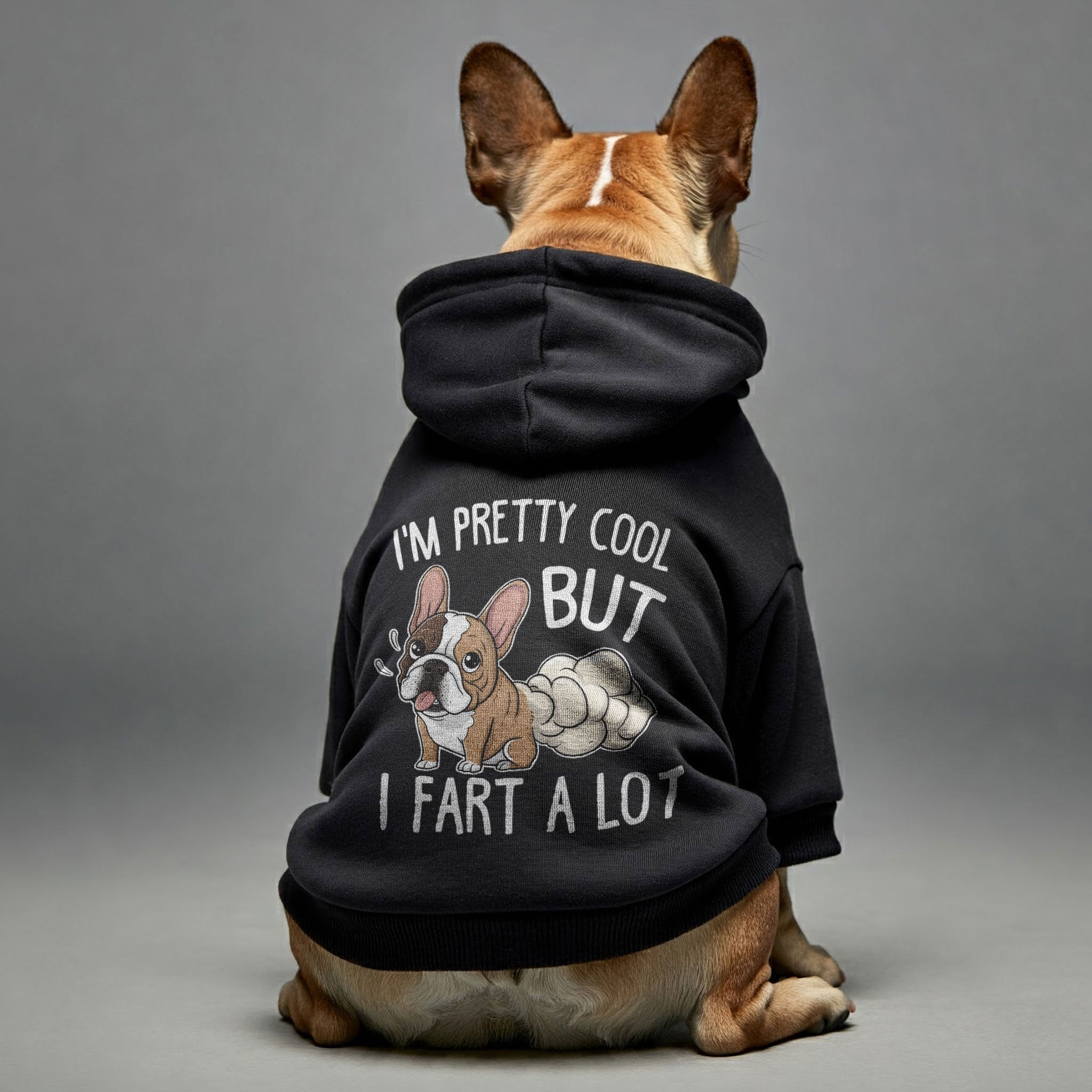 IM PRETTY COOL BUT I FART A LOT - Personalized French Bulldog Hoodies with Funny Quotes – Stylish, Cozy, and Premium 100% Cotton