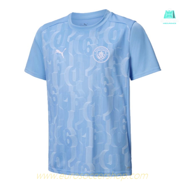 2024-2025 Man City Prematch SS Shirt (Light Blue) - Kids (Kelly 9)