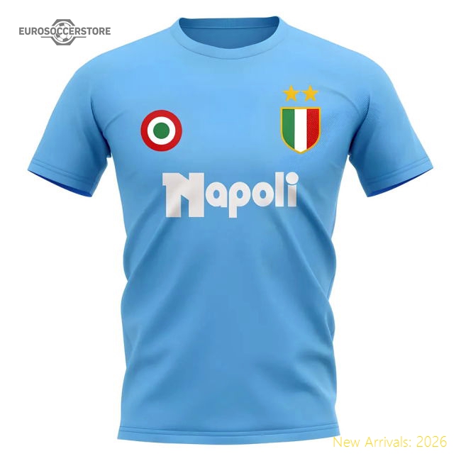 Popular Best-Selling Napoli Vintage Football T-Shirt (Sky)