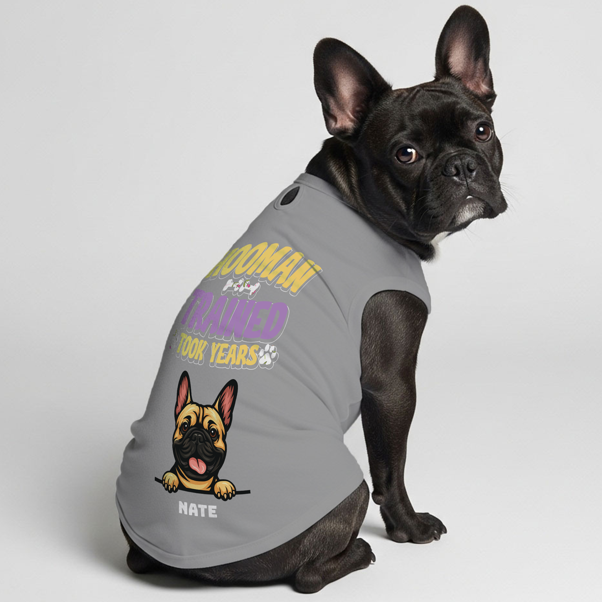 Hooman Trained. Took Years - Personalized Frenchie Shirt | Custom Dog T-Shirt for French Bulldogs